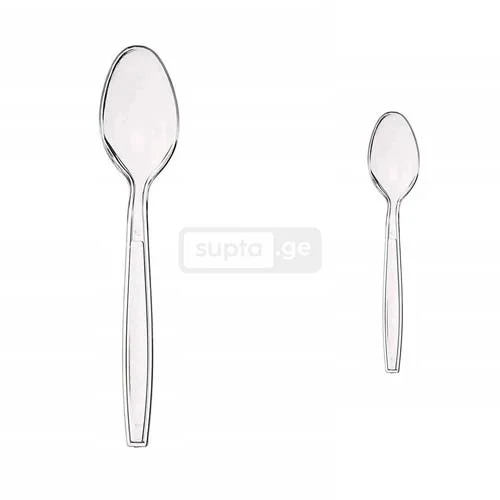 LUX პლასტმასის ჩაის კოვზი გამჭვირვალე 1*100ც